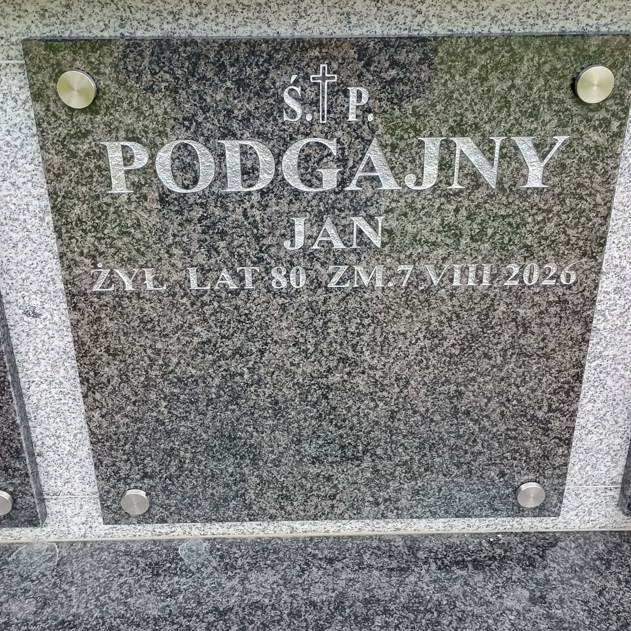 Grób Jan Podgajny